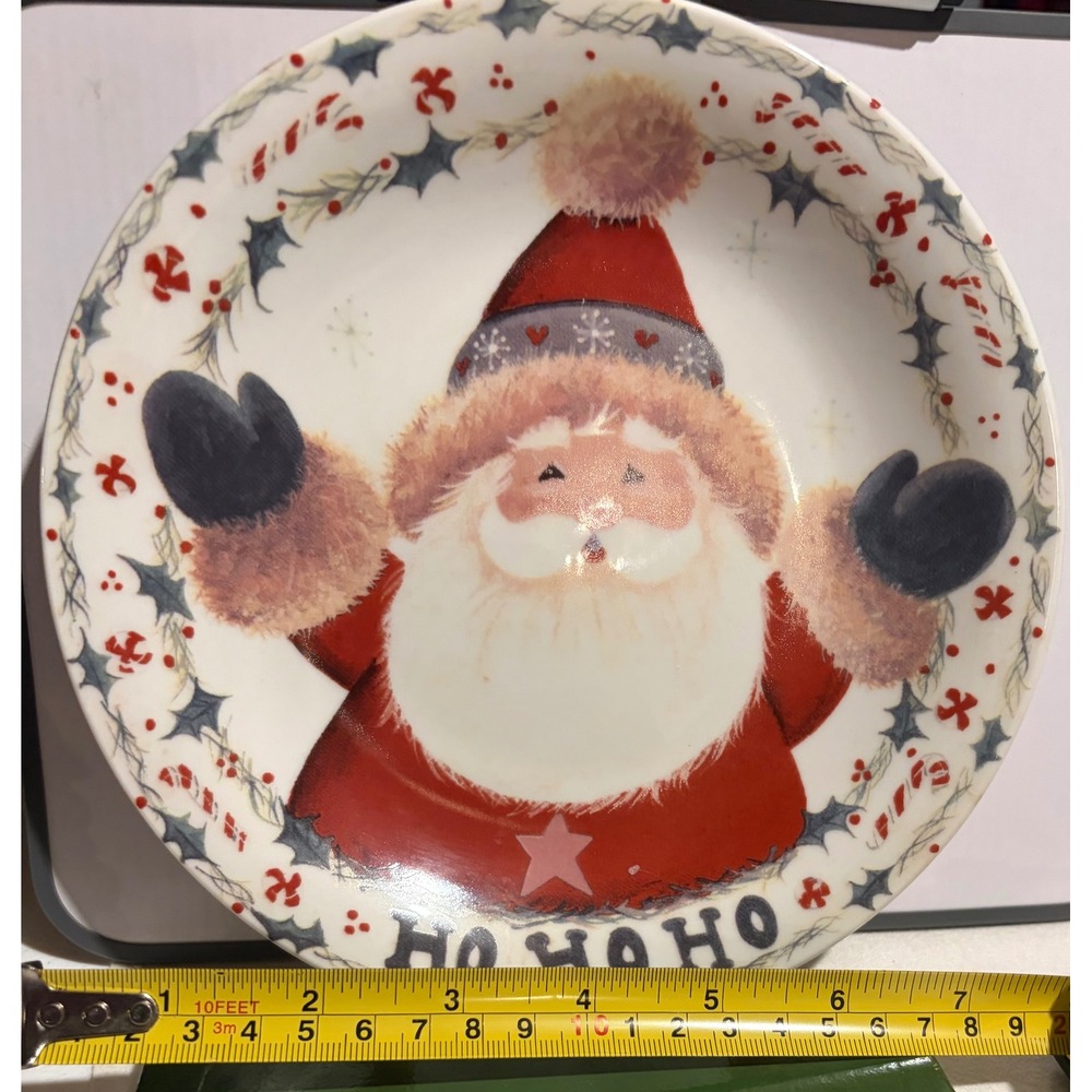 MerryBrite Christmas Plate Santa Claus Ho Ho Ho 8 Inch CVS Pharmacy 2005 Vintage